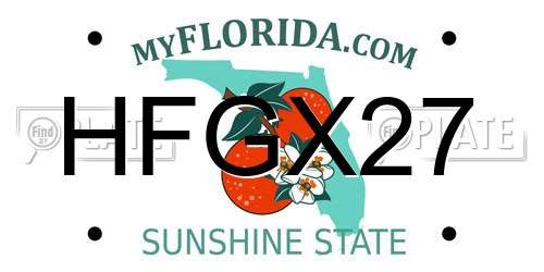 HFGX27 Florida License Plate