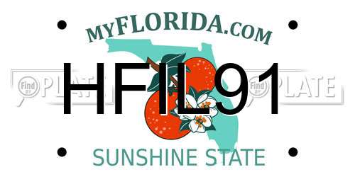 HFIL91 Florida License Plate