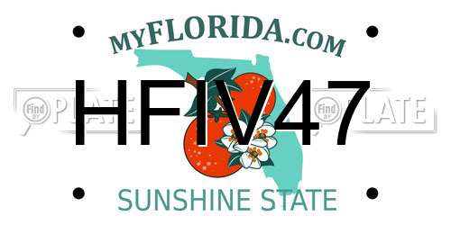 HFIV47 Florida License Plate