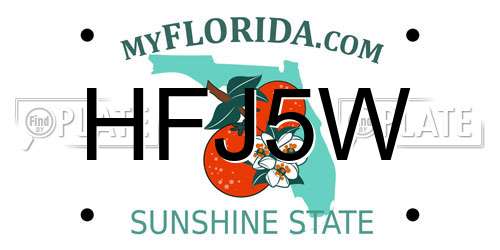 HFJ5W Florida License Plate