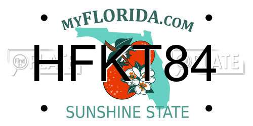 HFKT84 Florida License Plate