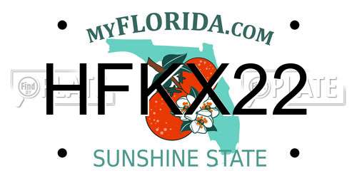 HFKX22 Florida License Plate