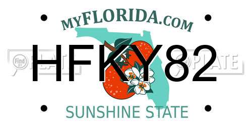 HFKY82 Florida License Plate