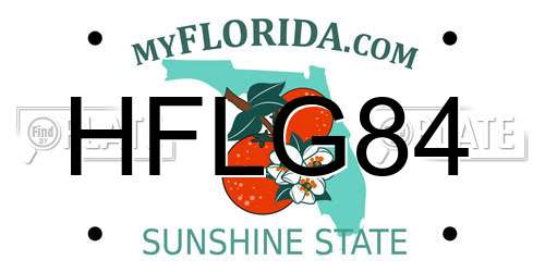 HFLG84 Florida License Plate