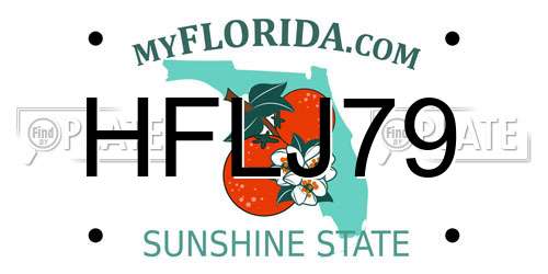 HFLJ79 Florida License Plate