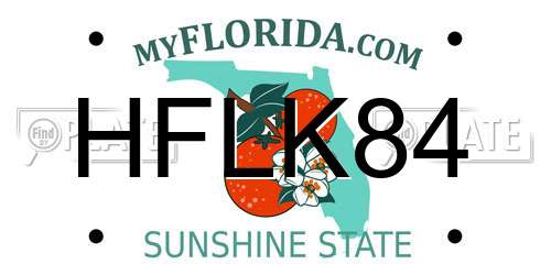 HFLK84 Florida License Plate