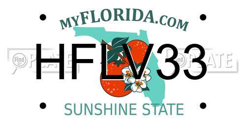 HFLV33 Florida License Plate