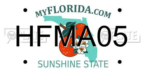 HFMA05 Florida License Plate