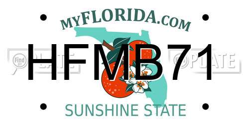 HFMB71 Florida License Plate