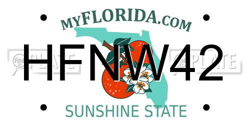 HFNW42 Florida License Plate