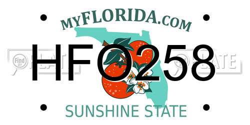 HFO258 Florida License Plate