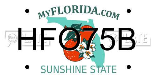 HFO75B Florida License Plate