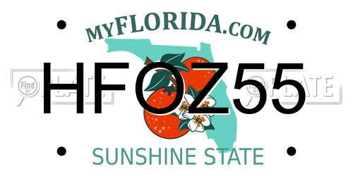 HFOZ55 Florida License Plate