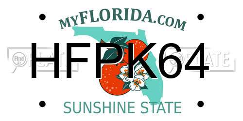 HFPK64 Florida License Plate