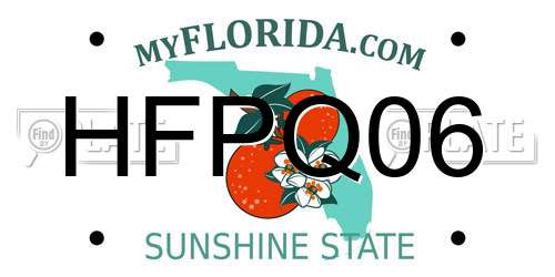 HFPQ06 Florida License Plate