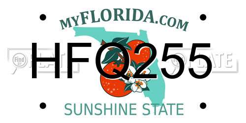 HFQ255 Florida License Plate