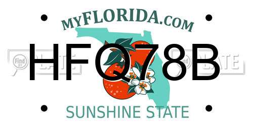 HFQ78B Florida License Plate