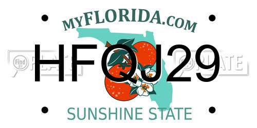 HFQJ29 Florida License Plate