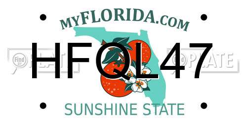 HFQL47 Florida License Plate