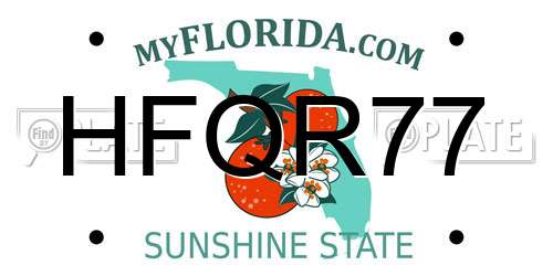HFQR77 Florida License Plate