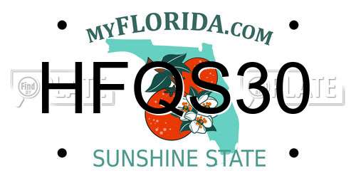 HFQS30 Florida License Plate