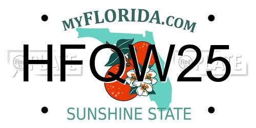 HFQW25 Florida License Plate