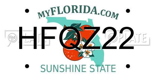 HFQZ22 Florida License Plate