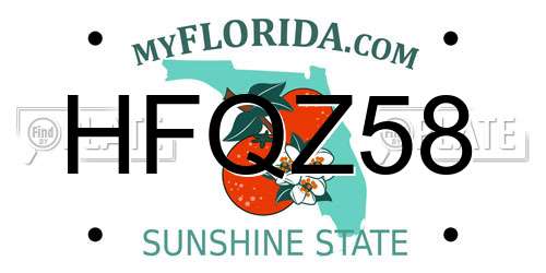 HFQZ58 Florida License Plate