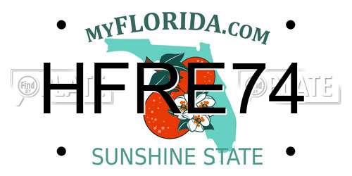 HFRE74 Florida License Plate