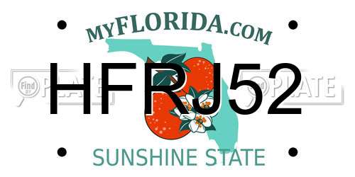 HFRJ52 Florida License Plate
