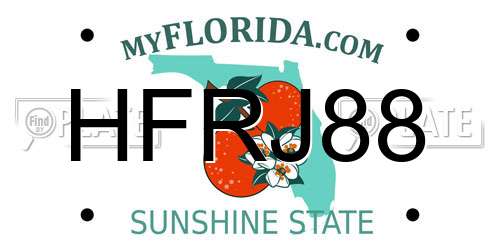 HFRJ88 Florida License Plate