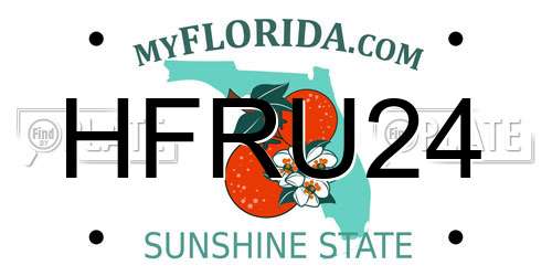 HFRU24 Florida License Plate