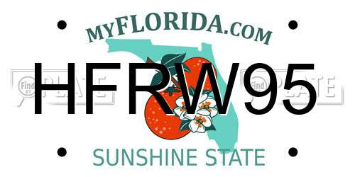 HFRW95 Florida License Plate