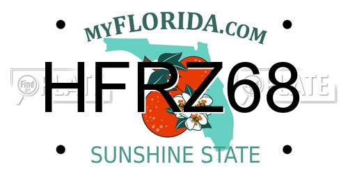 HFRZ68 Florida License Plate