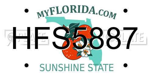 HFS5887 Florida License Plate