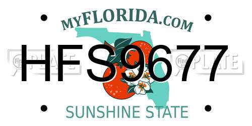 HFS9677 Florida License Plate