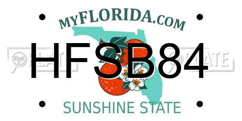 HFSB84 Florida License Plate