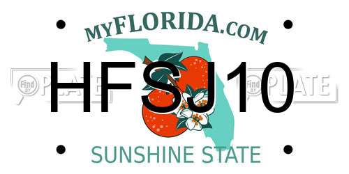 HFSJ10 Florida License Plate