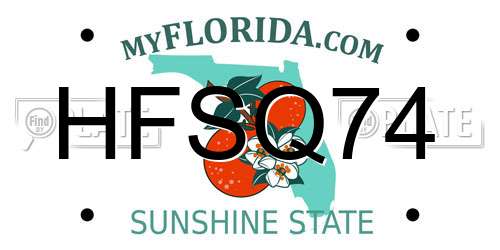 HFSQ74 Florida License Plate