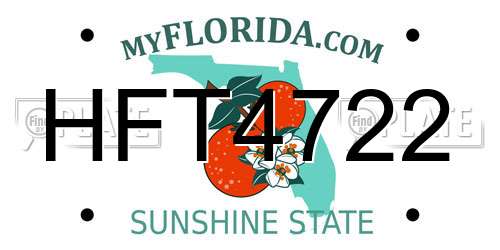 HFT4722 Florida License Plate