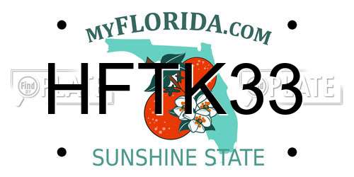 HFTK33 Florida License Plate
