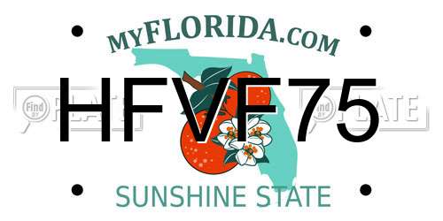 HFVF75 Florida License Plate