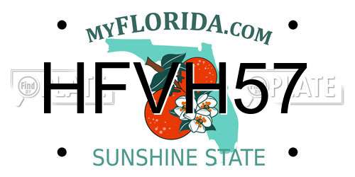 HFVH57 Florida License Plate