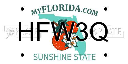HFW3Q Florida License Plate