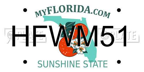 HFWM51 Florida License Plate