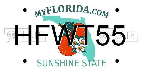 HFWT55 Florida License Plate