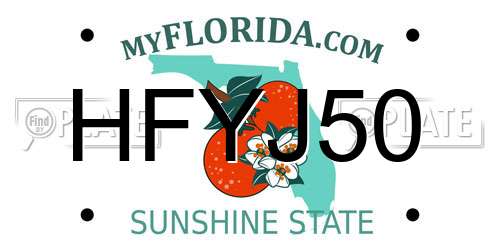 HFYJ50 Florida License Plate