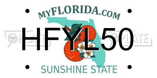 HFYL50 Florida License Plate