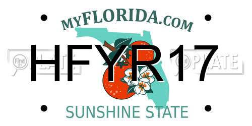 HFYR17 Florida License Plate