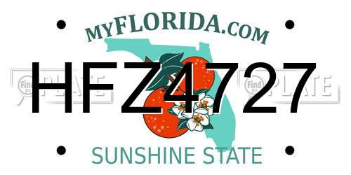 HFZ4727 Florida License Plate